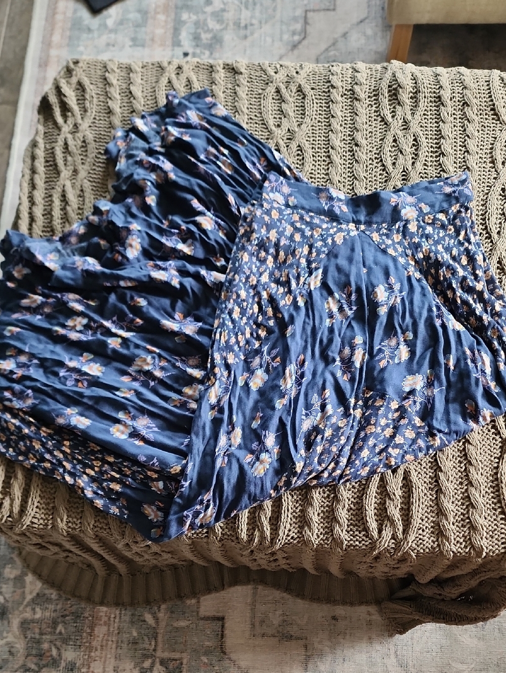 Floral Navy Maxi Skirt